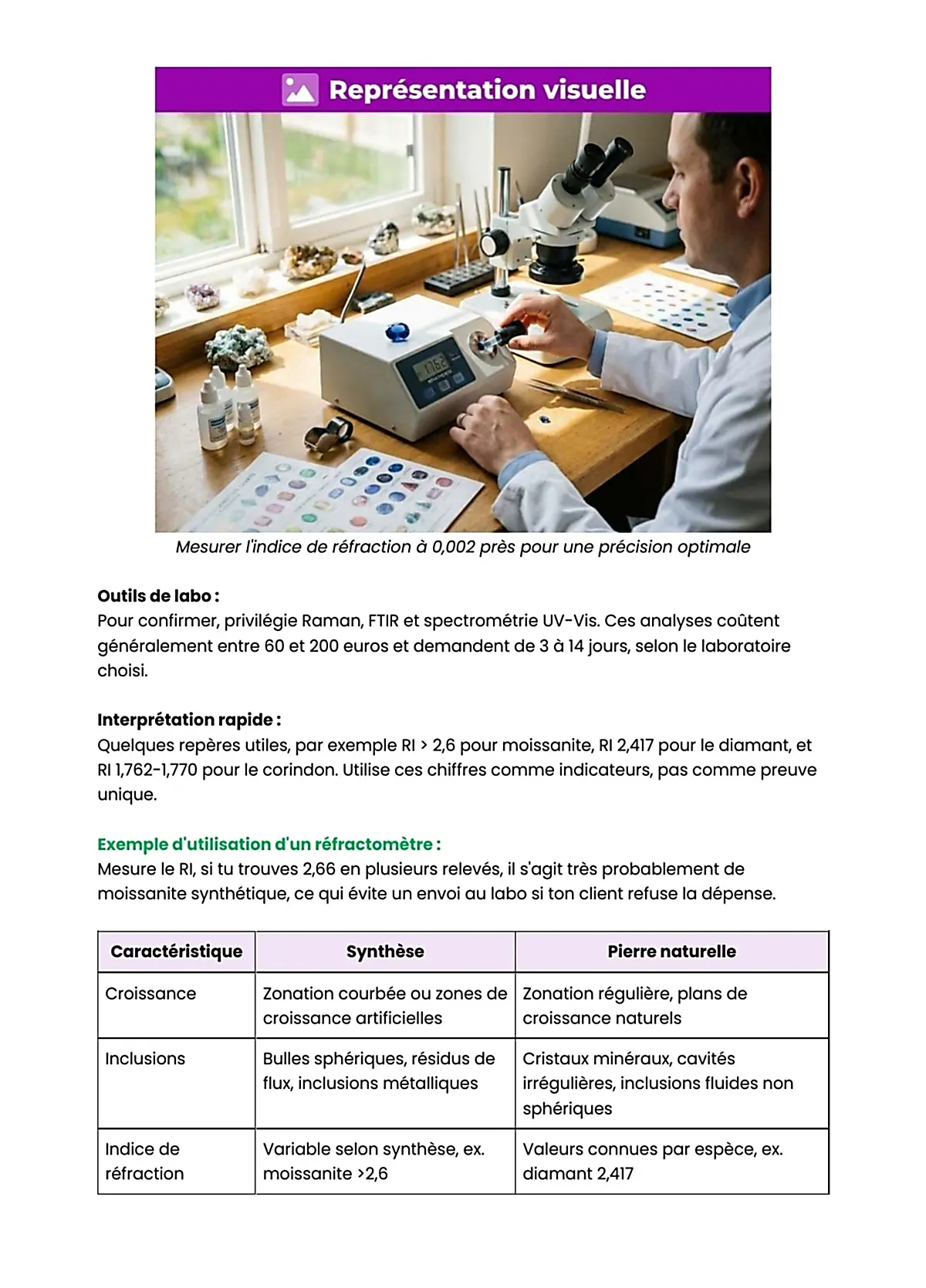 Example Fiche de Révision BP Gemmologue