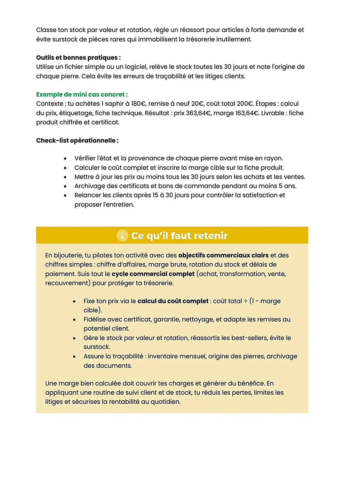 Example Fiche de Révision BP Gemmologue